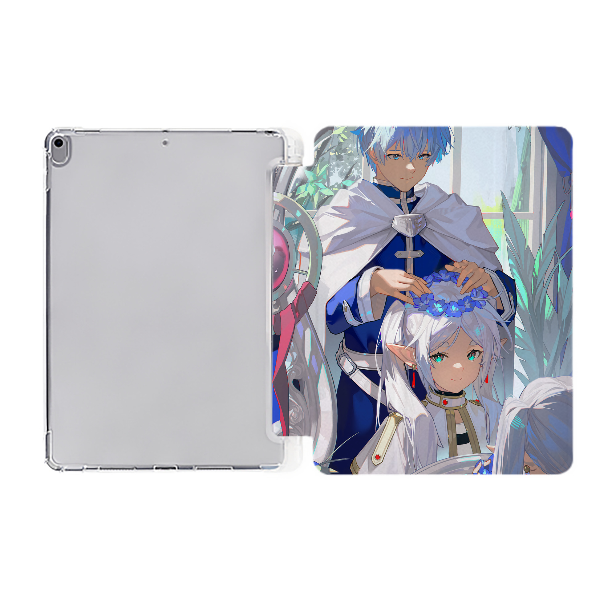 （画像用） 葬送のフリーレン Frieren IPad ケース ペン収納付き 三つ折りスタンド PUレザー×シリコン 対応機種9.5/10.5/10.9インチ